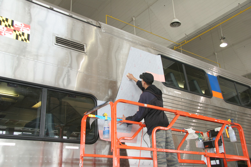 Maryland Light Rail Exterior Graphics Installation