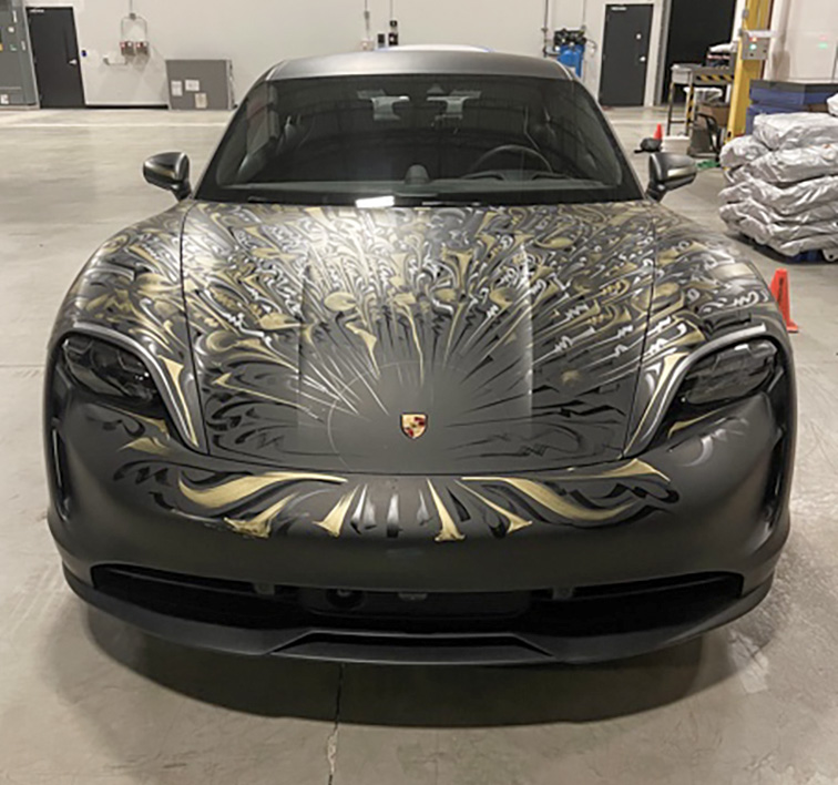 Porsche Taycan Vinyl Wrap Installation