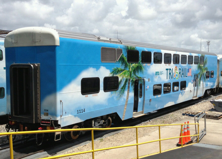 Bi-Level Train with Decorative Wrap